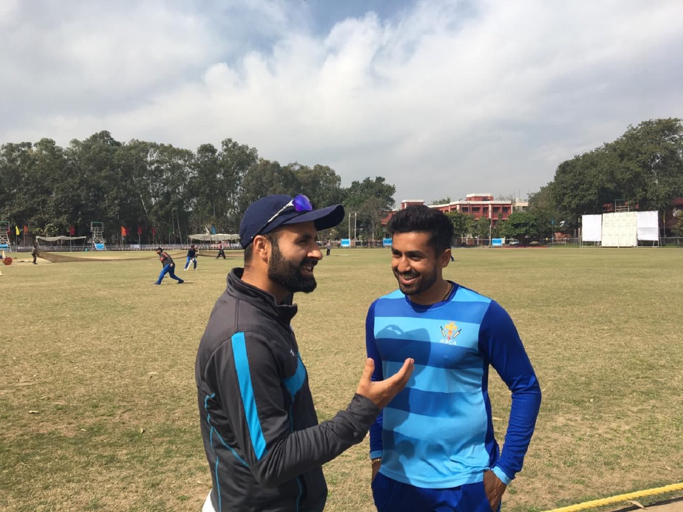 Parvez Rasool and Karun Nair share a lighter moment