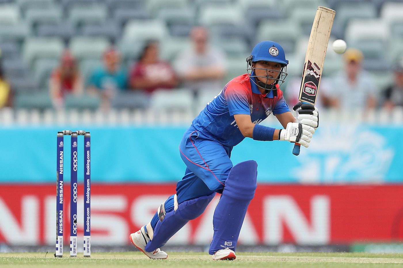 Nattaya Boochatham tucks the ball to the leg side