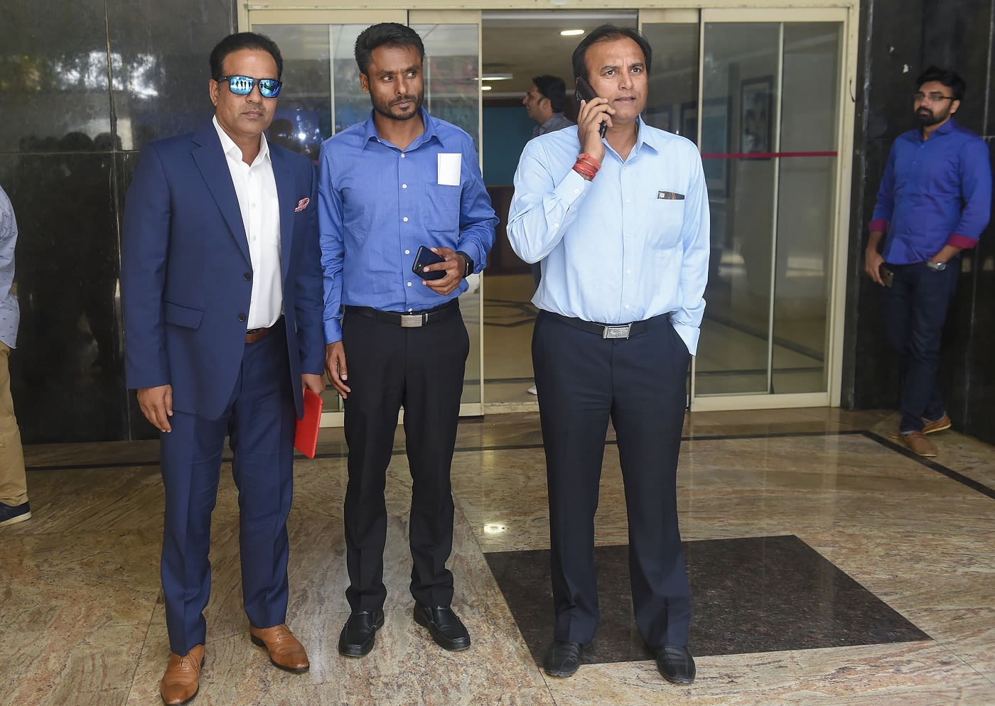 Sunil Joshi, Harvinder Singh and Rajesh Chauhan at the BCCI headquarters