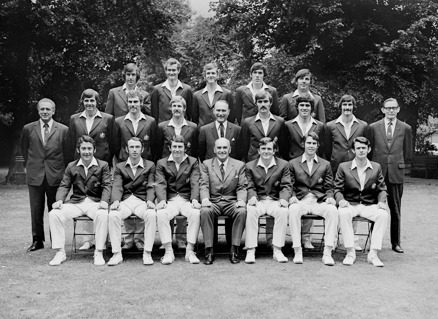 By 1972, Chappell was captain and enjoyed a single room, so Watson (back row, extreme left) had to make do with second best