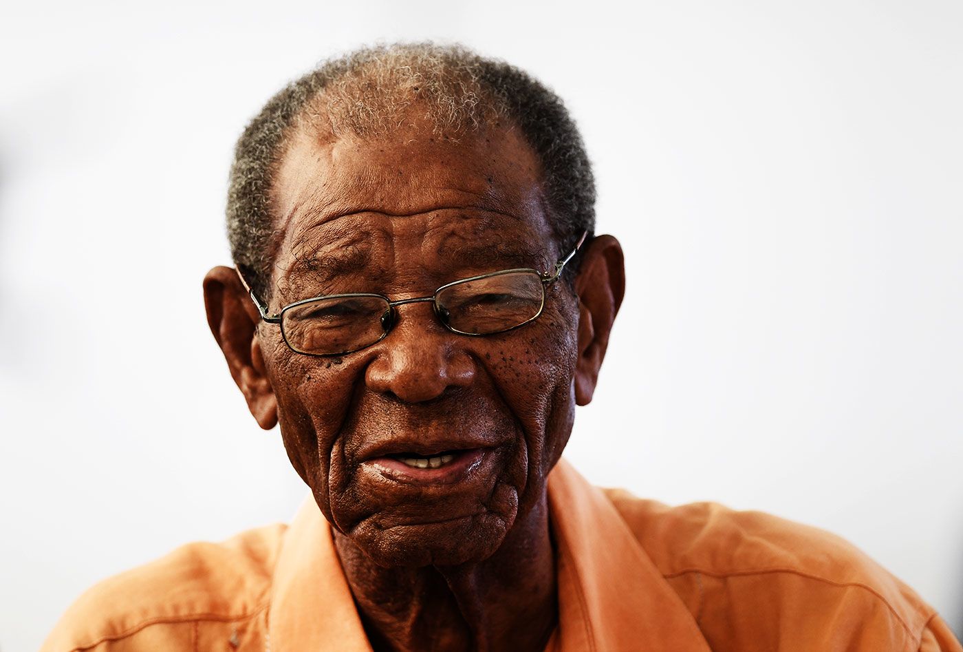 Sir Everton Weekes attends a Test at Kensington Oval