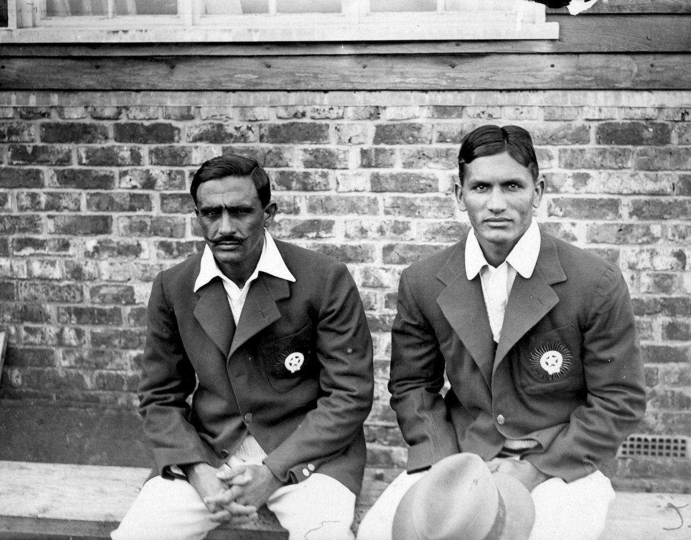 Jahangir Khan (right) and Ghulam Mohammad in England on India's first Test tour