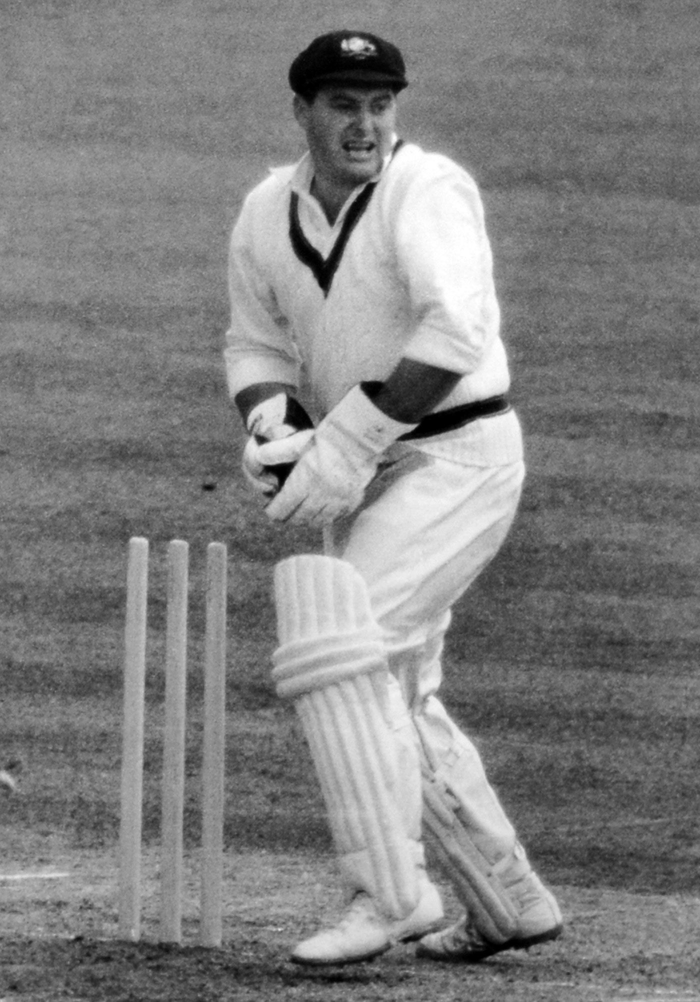 Barry Jarman in action against Somerset on the 1968 Ashes tour