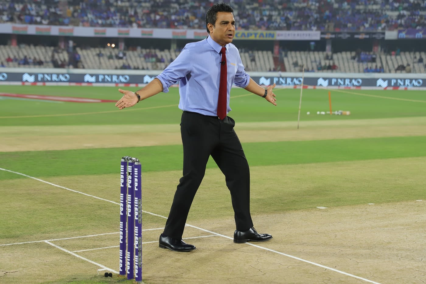Sanjay Manjrekar before the start of the first T20I between India and West Indies
