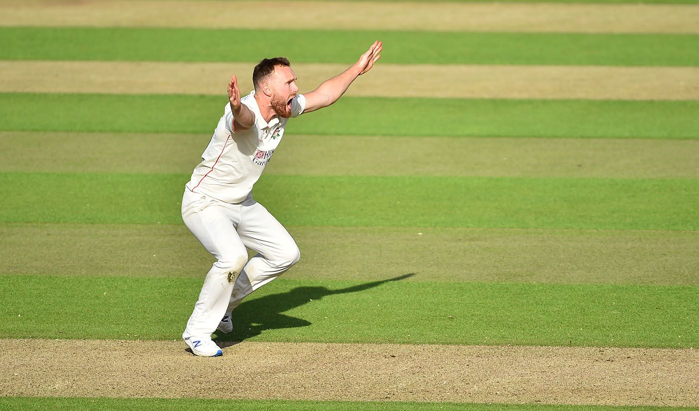 Danny Lamb appeals for a wicket