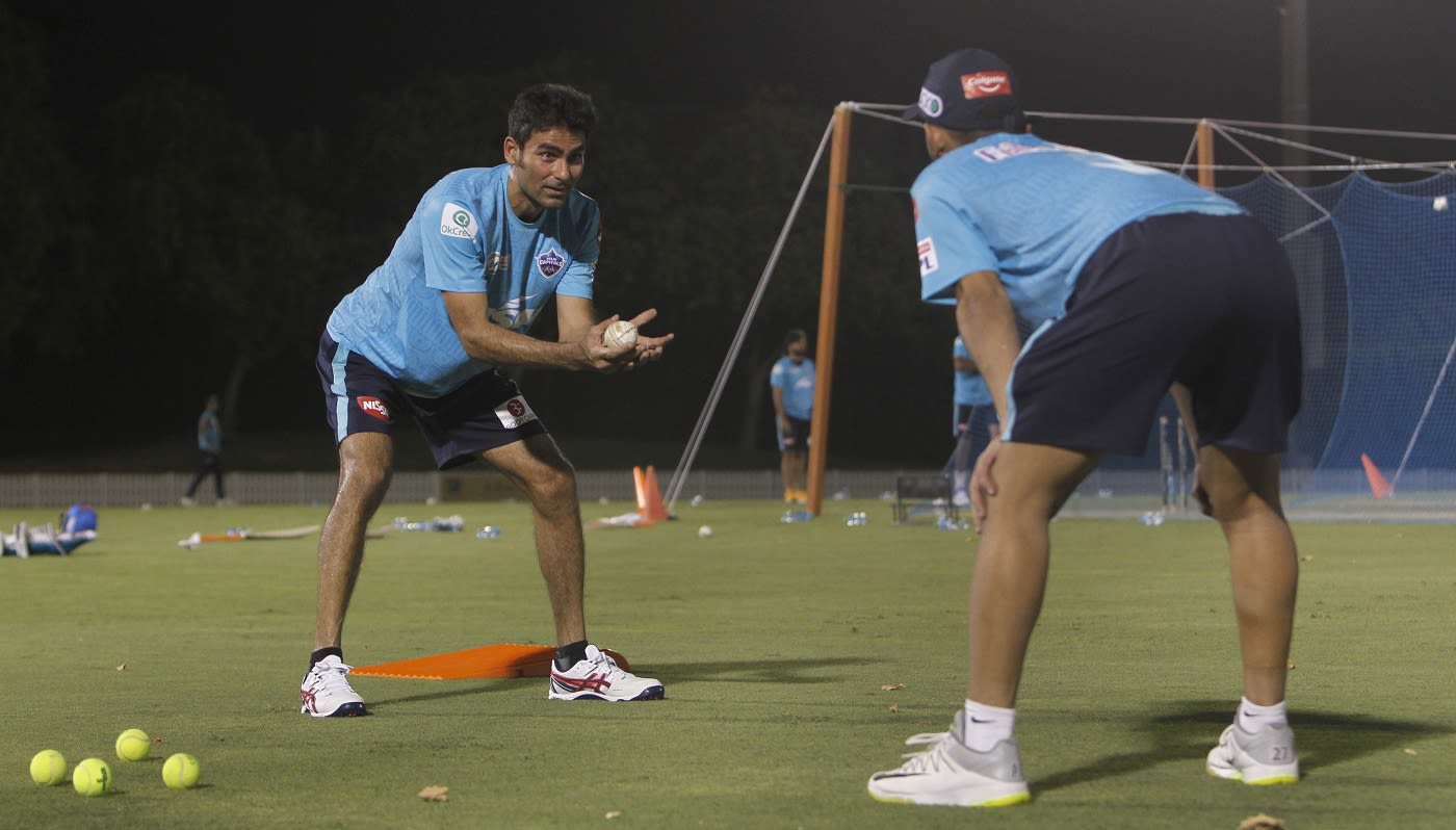 Mohammad Kaif imparts lessons on fielding during a training session