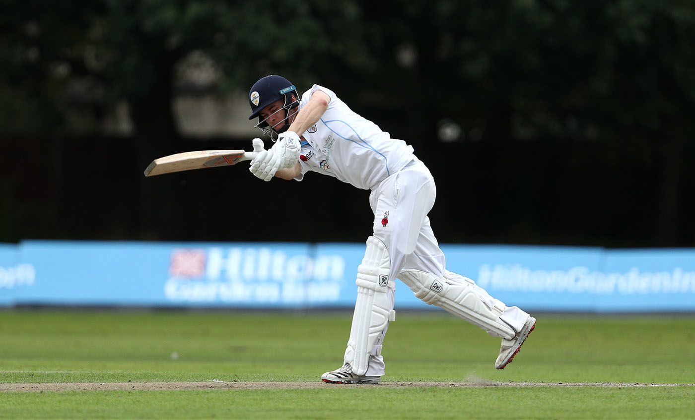 Harvey Hosein flicks the ball leg side