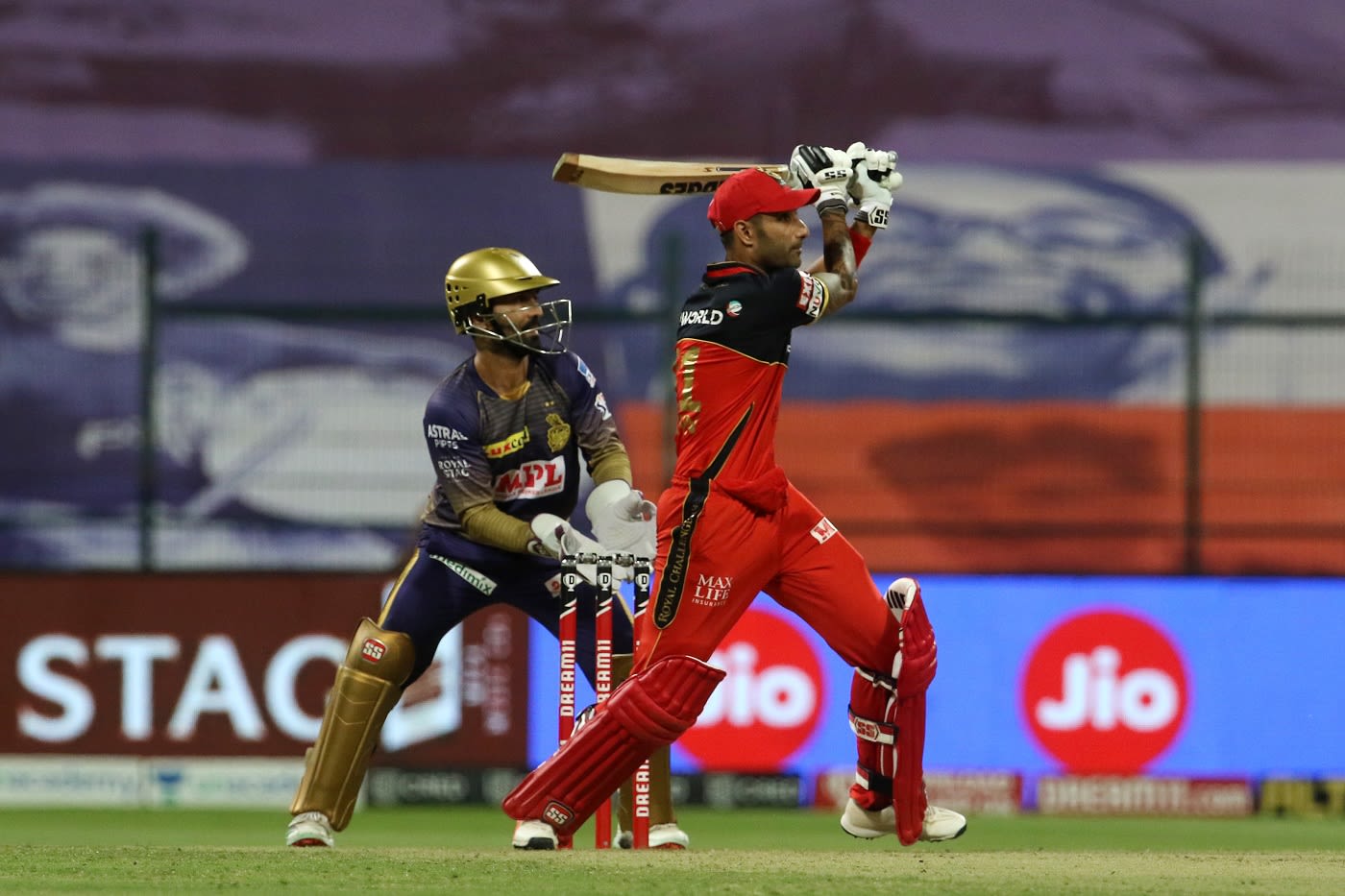 Gurkeerat Singh Mann pulls a short ball away