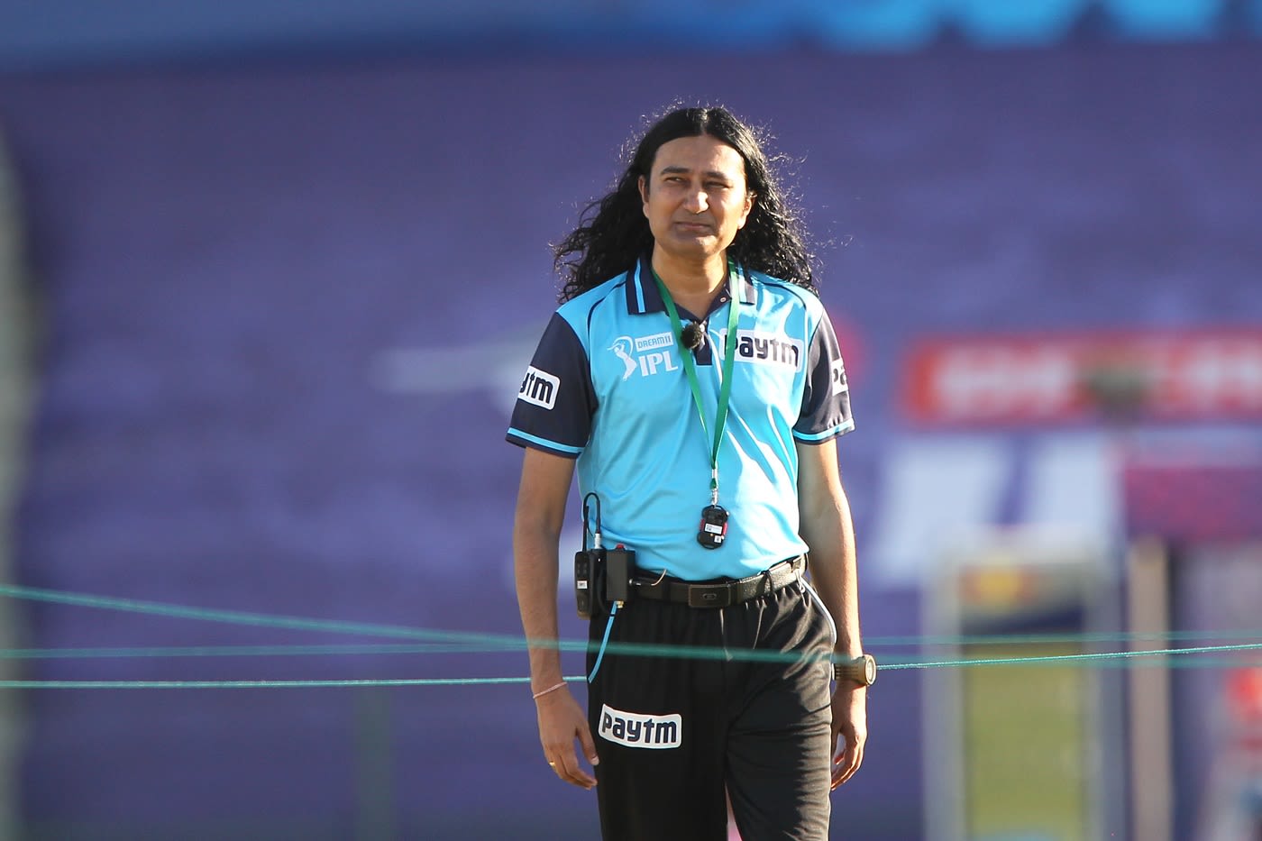 Pashchim Pathak before the start of the Chennai Super Kings vs Rajasthan Royals game