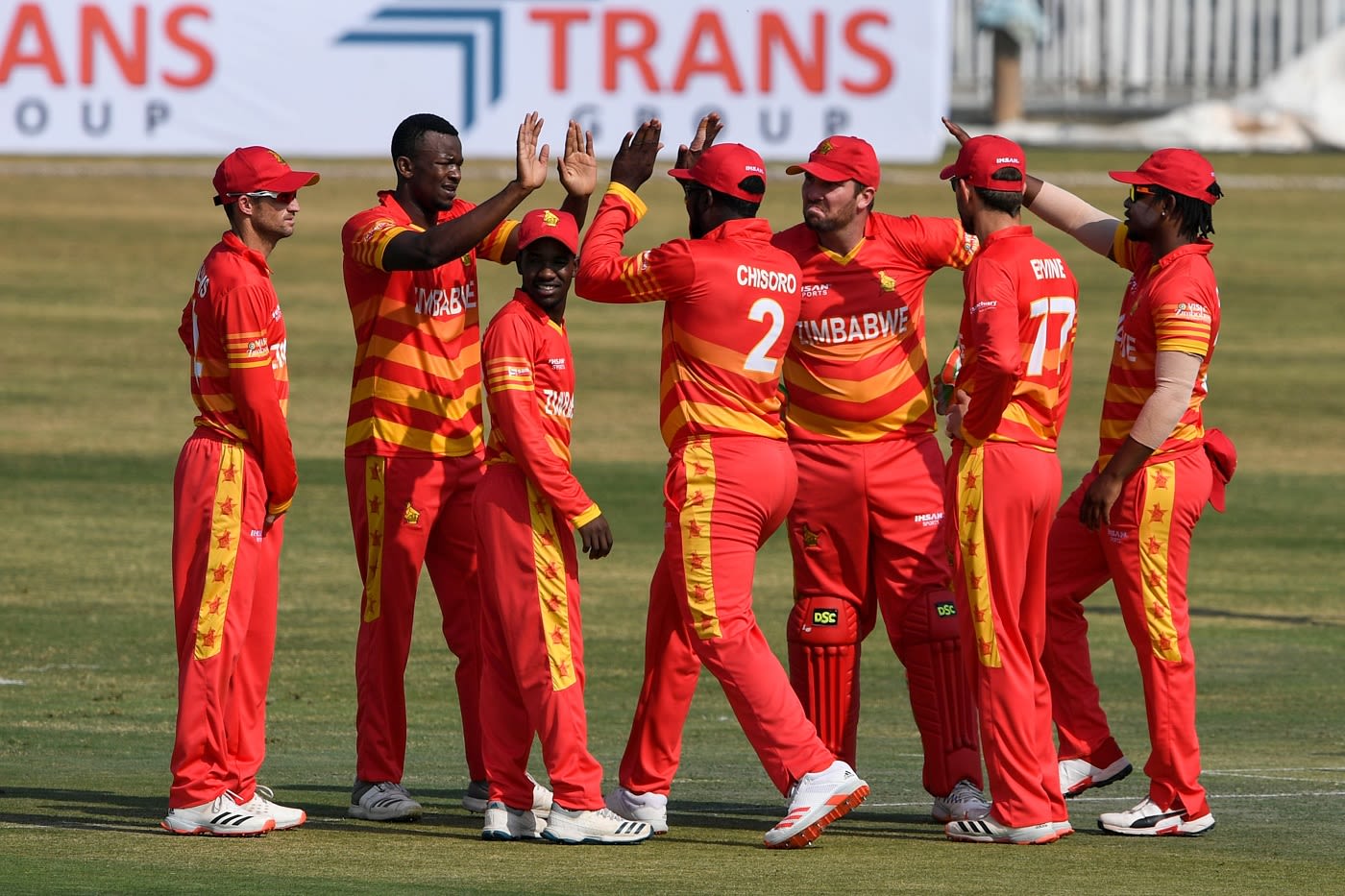 Carl Mumba celebrates after dismissing Abid Ali
