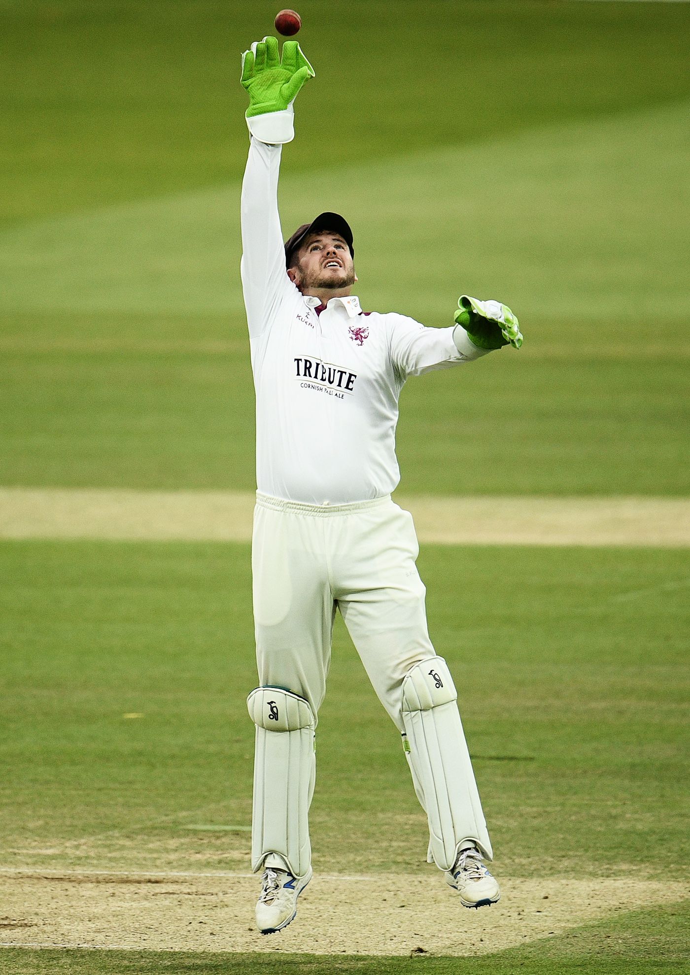 Steven Davies looks to catch the ball