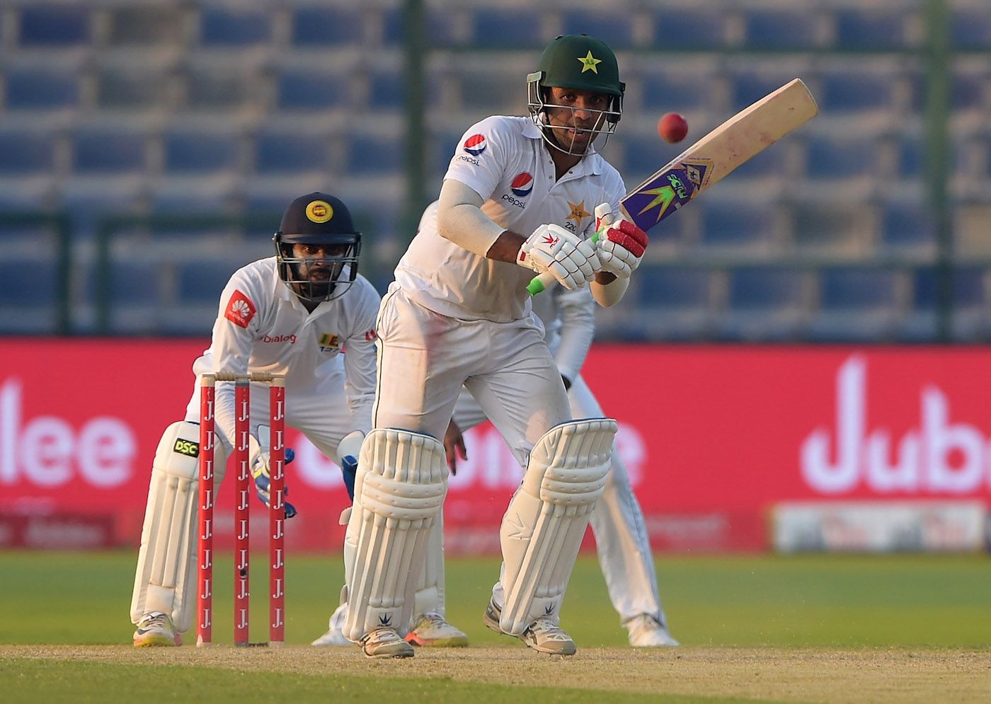 Sami Aslam tucks the ball into the leg side