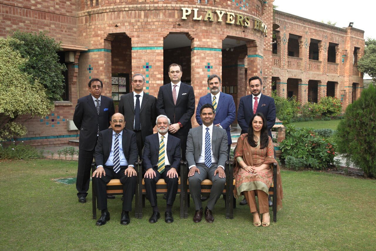The Pakistan Cricket Board members pose for a photo