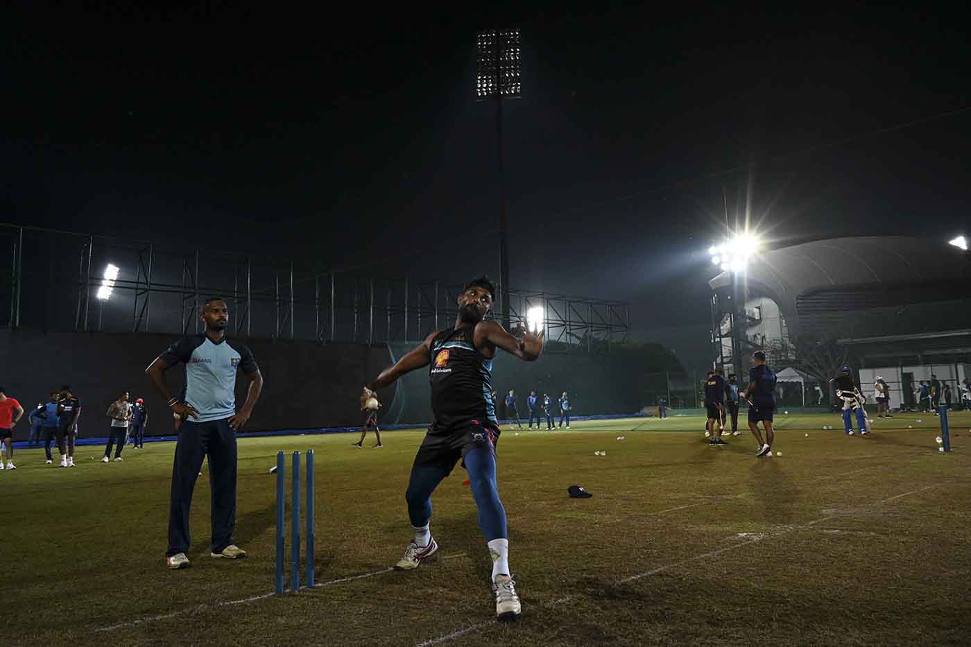 Seekkuge Prasanna in the nets