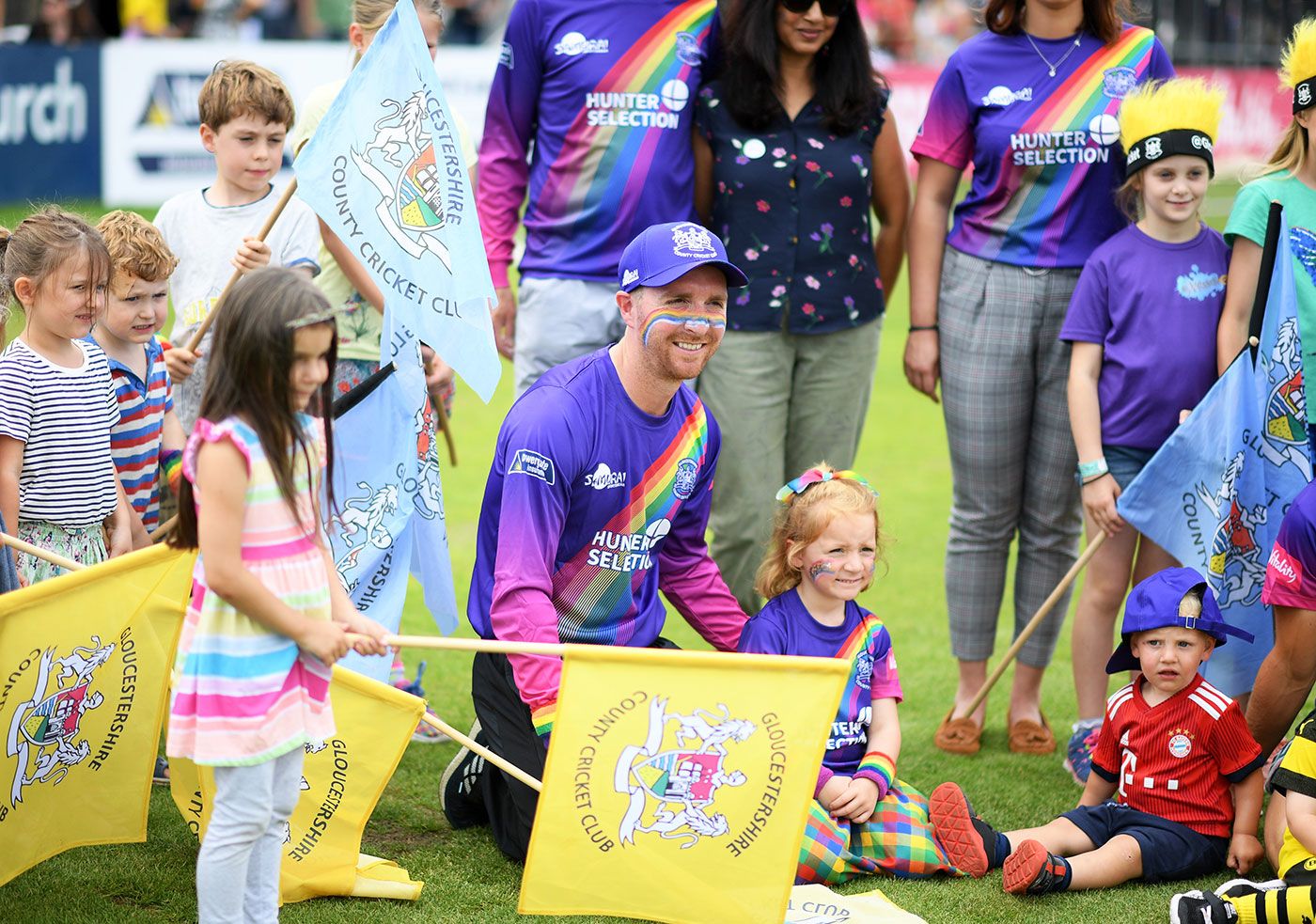 Tom Smith and his daughter Rosie during the Rainbow match for Grief Encounter