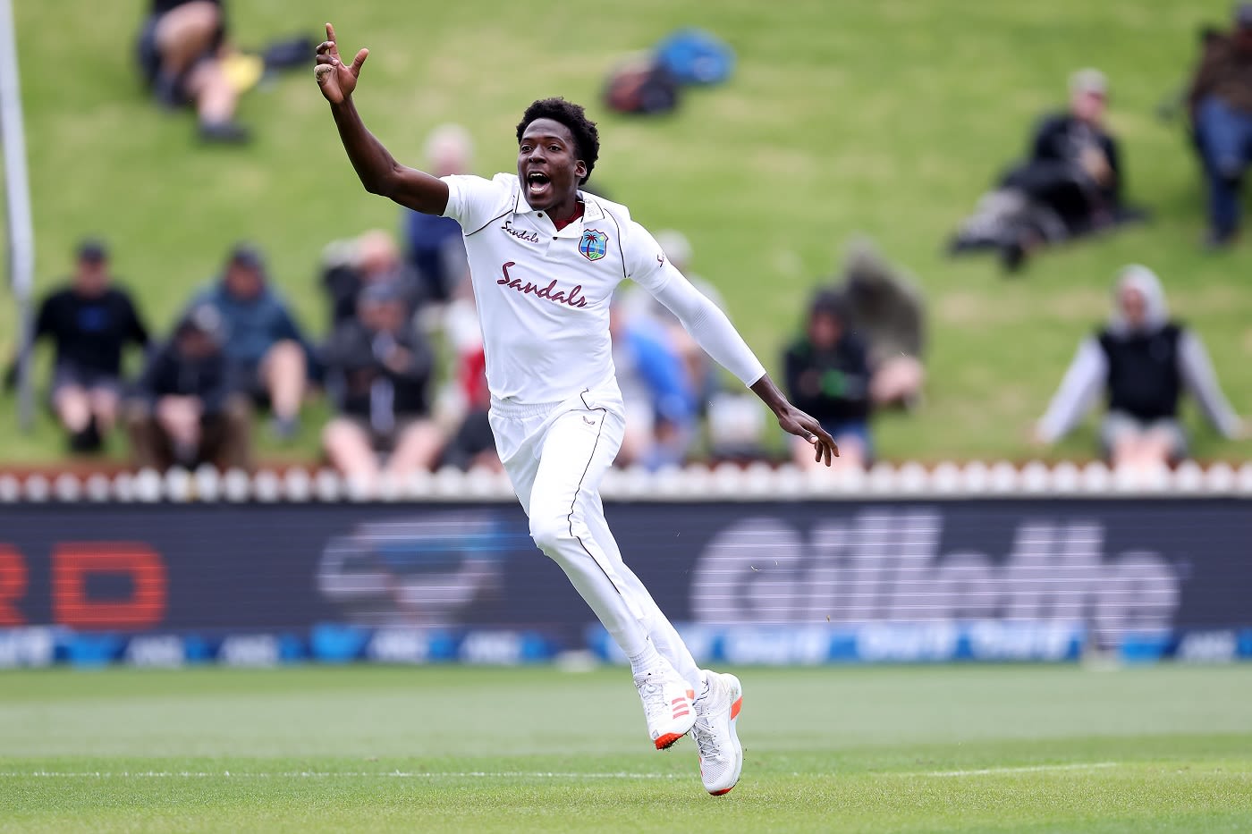 Debutant Chemar Holder is ecstatic after getting his first Test wicket