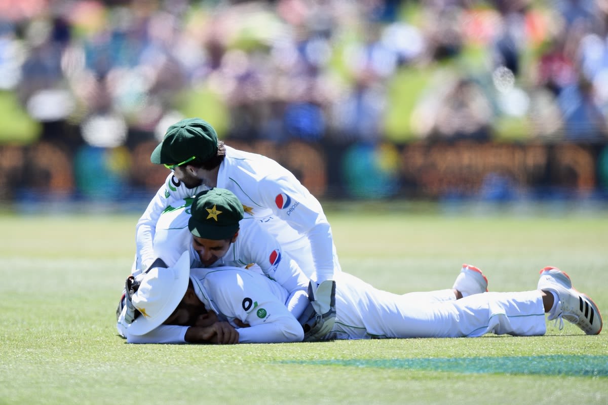 Haris Sohail's reflexes at slip helped dismiss Tom Latham