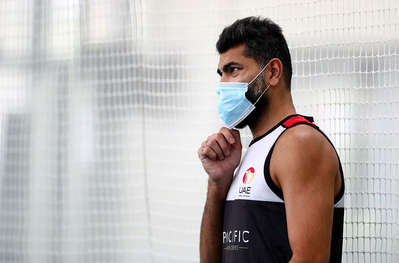 Ahmed Raza, UAE's captain, at a training session