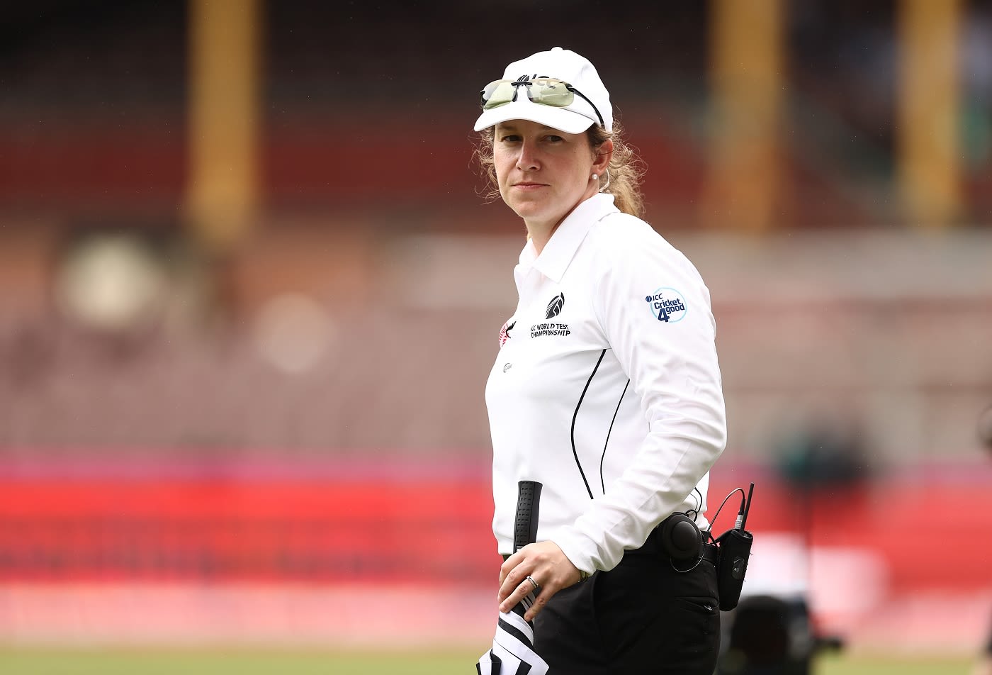 Claire Polosak became the first female match official in a men's Test match as she stood in as the fourth/reserve umpire at SCG