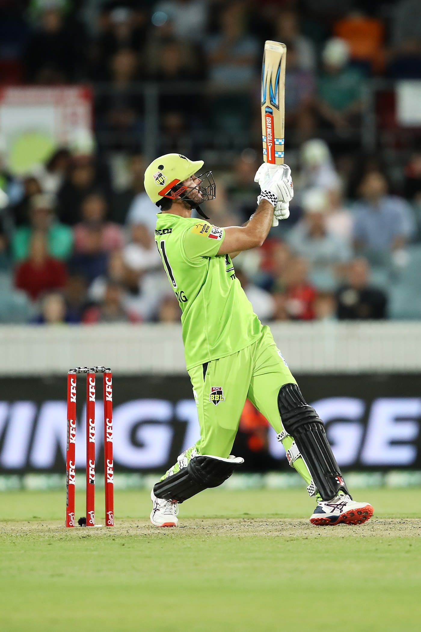 Ben Cutting dispatches the ball over the leg side