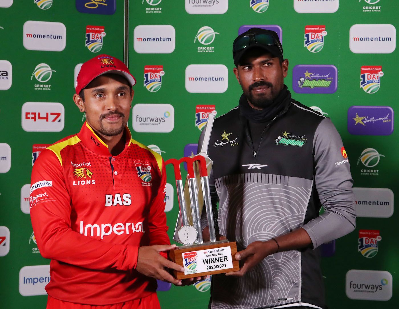 Lions captain Dominic Hendricks and Dolphins captain Prenelan Subrayen share the Momentum One Day Cup title