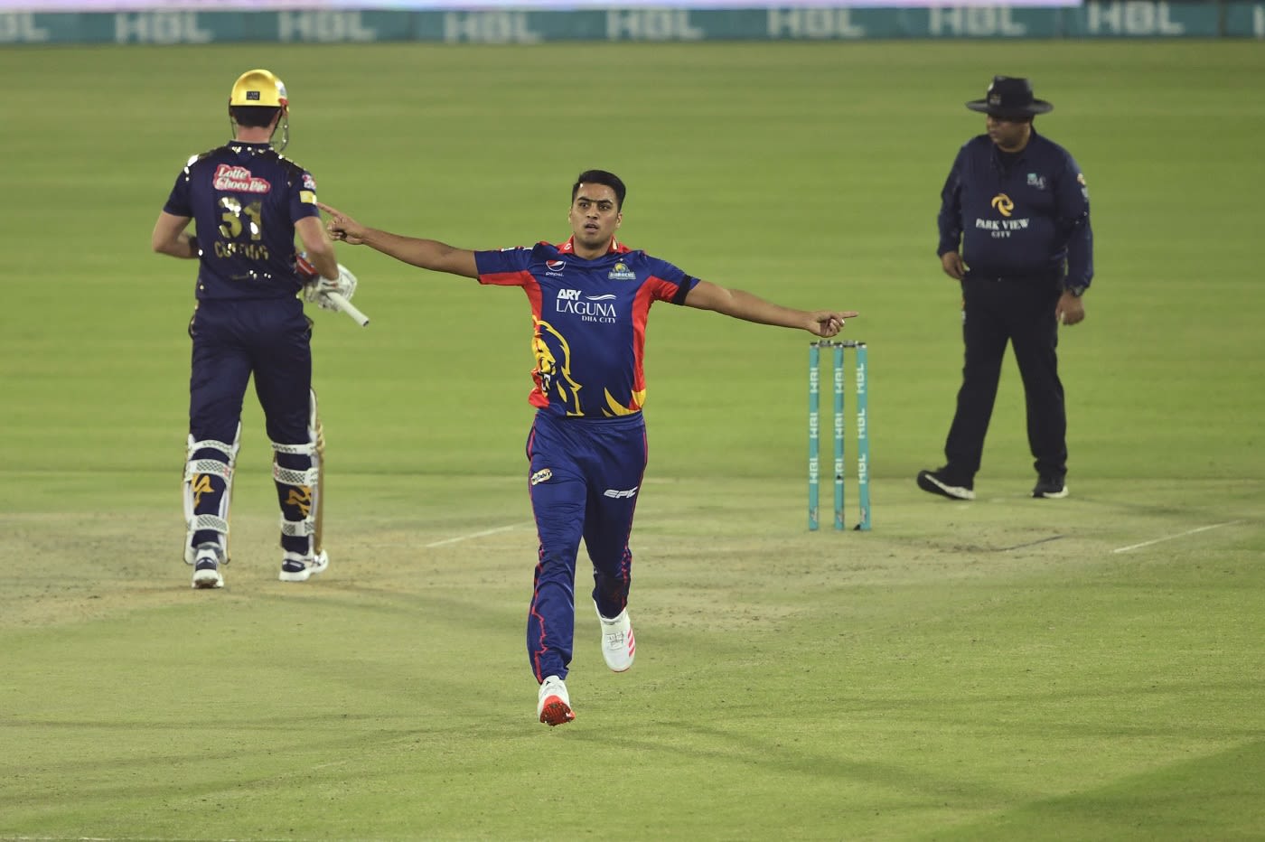 Arshad Iqbal celebrate a wicket