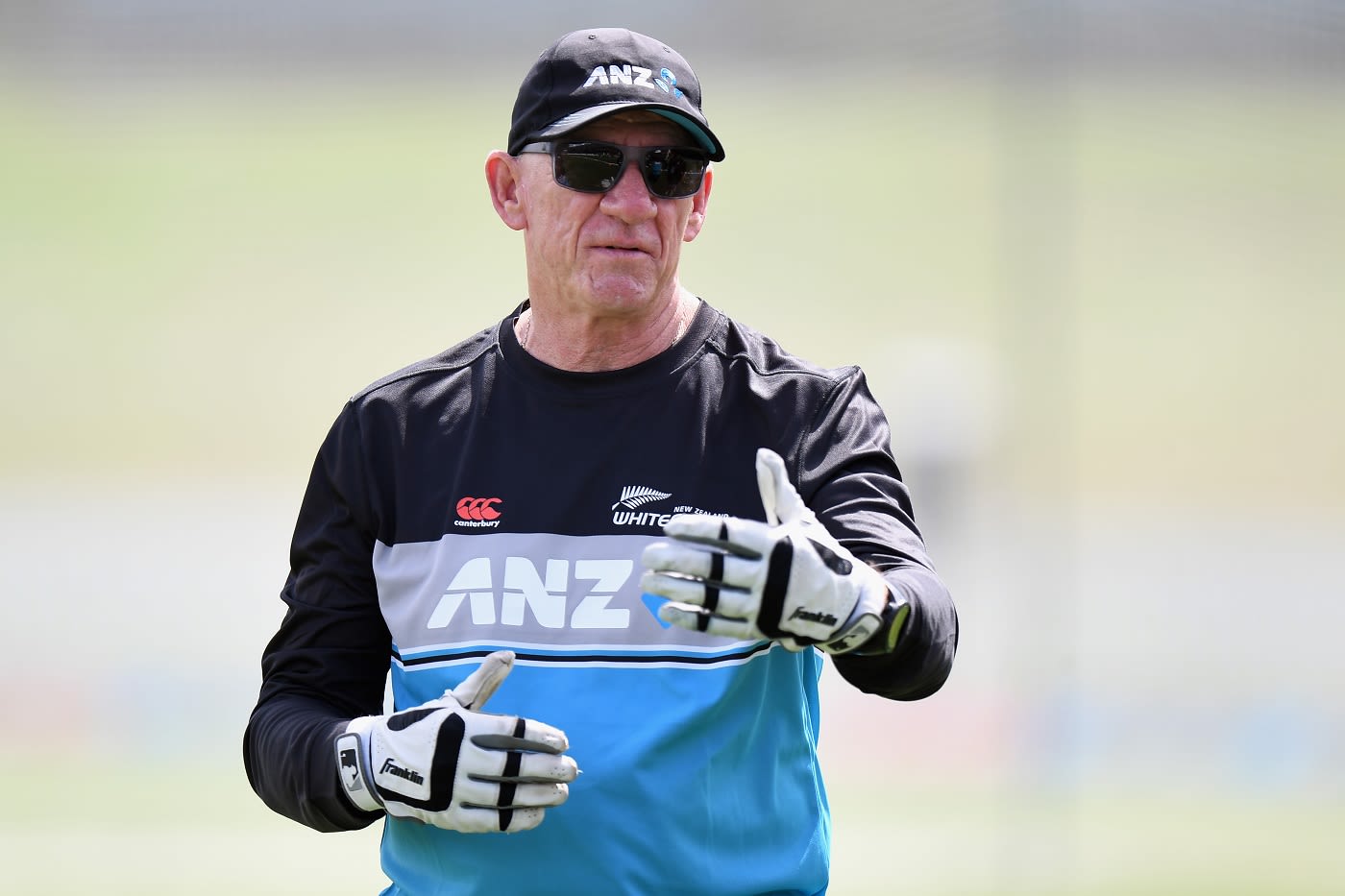 New Zealand Women's head coach Bob Carter reacts ahead of the ODI series opener