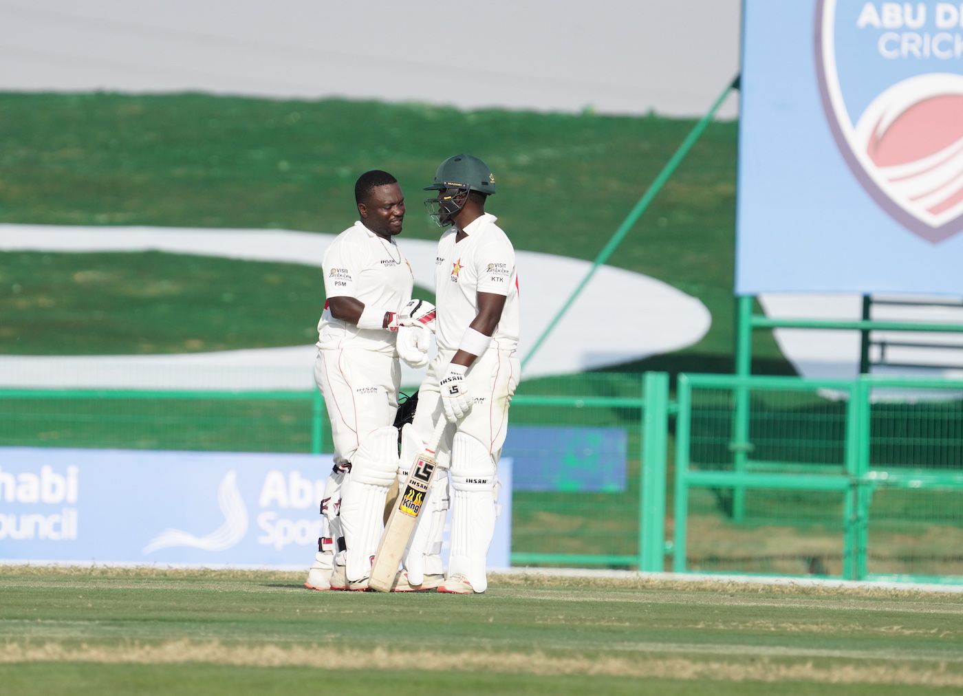 Prince Masvaure and Kevin Kasuza after hitting the winning runs
