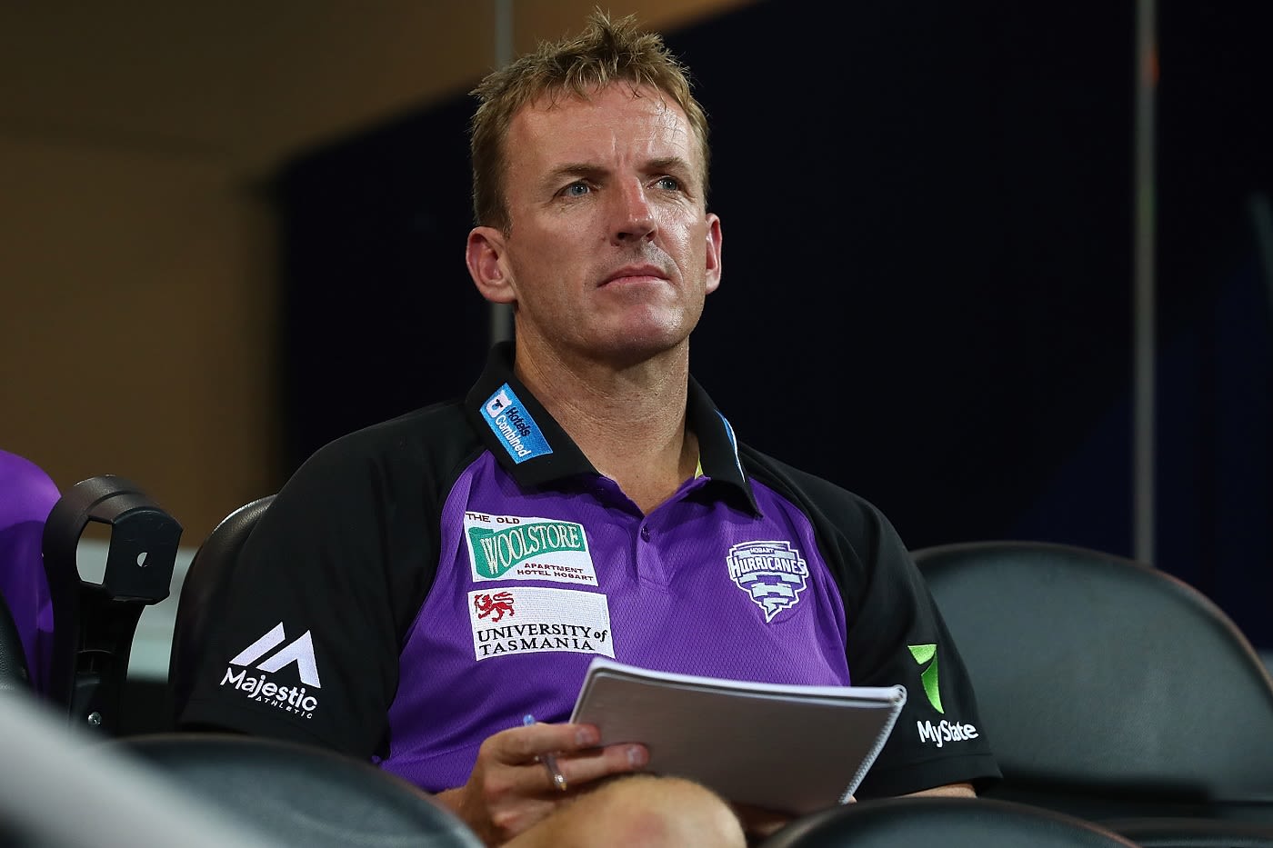 Hobart Hurricanes coach Damien Wright looks on