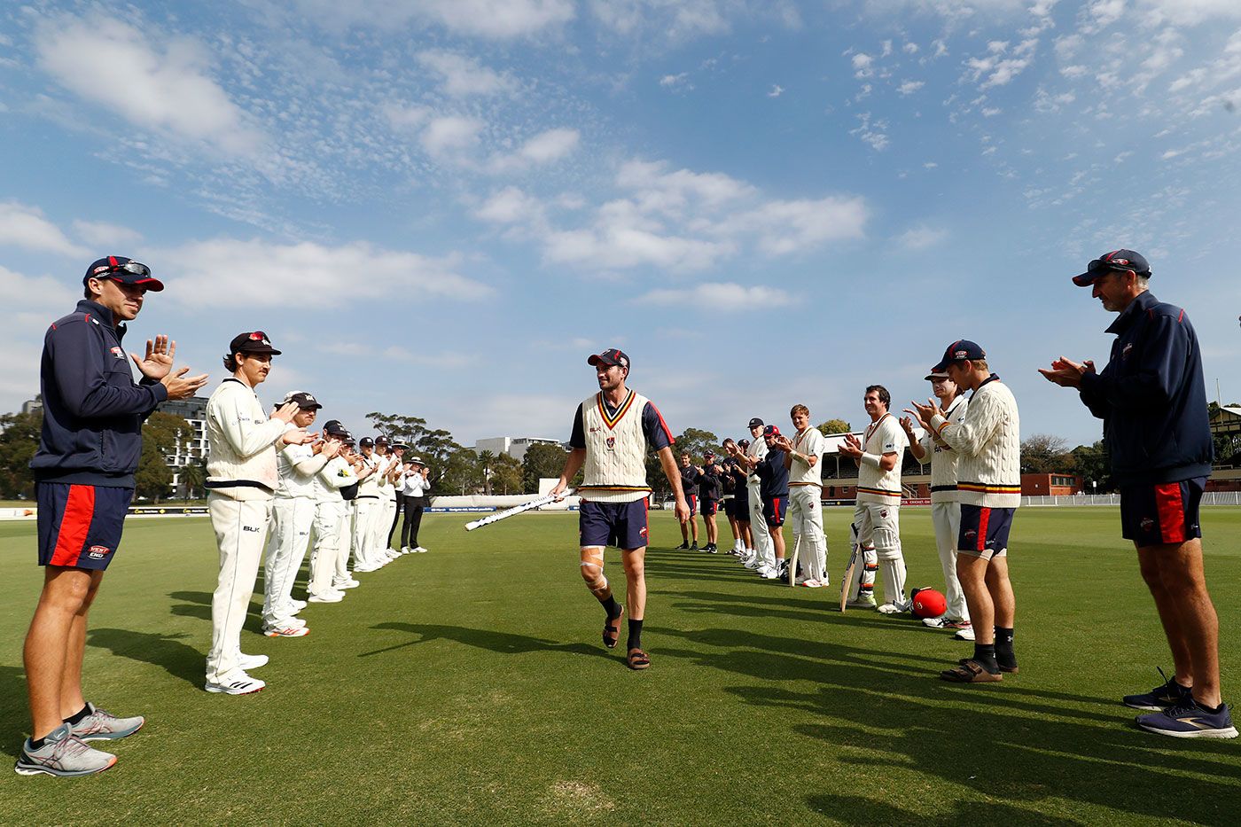 Chadd Sayers is given a guard of honour