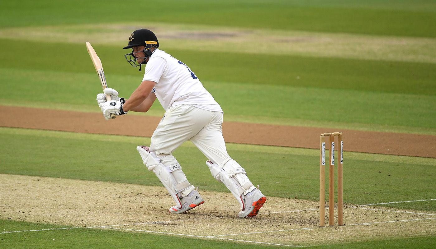 Aaron Thomason works into the on side