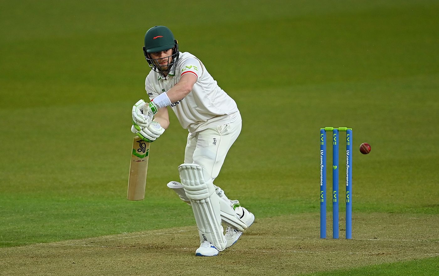 Sam Evans works to leg