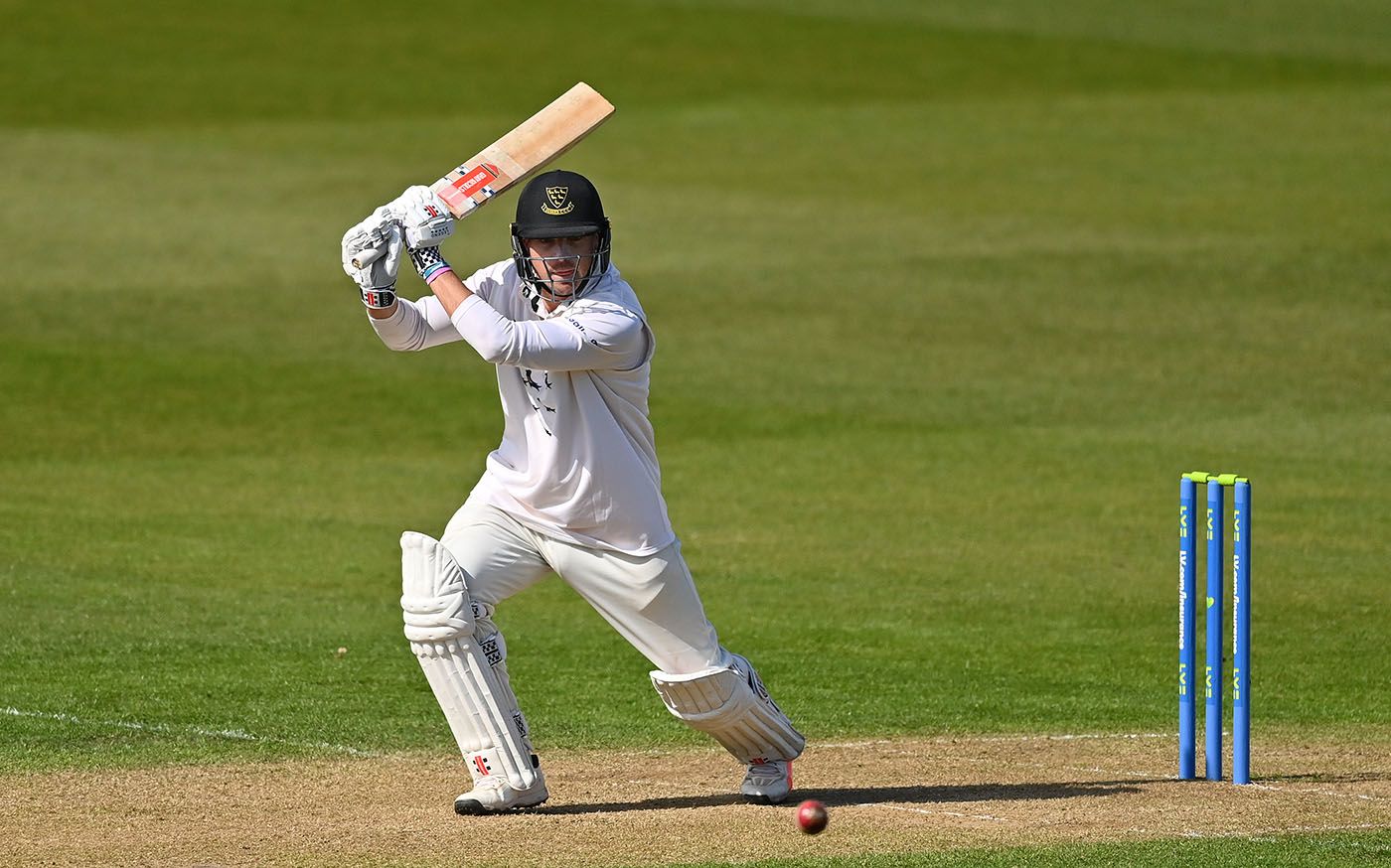 Stiaan van Zyl drives on his way to a century