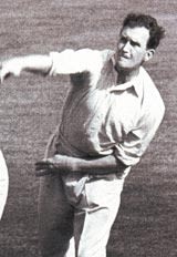 Jim Laker in action