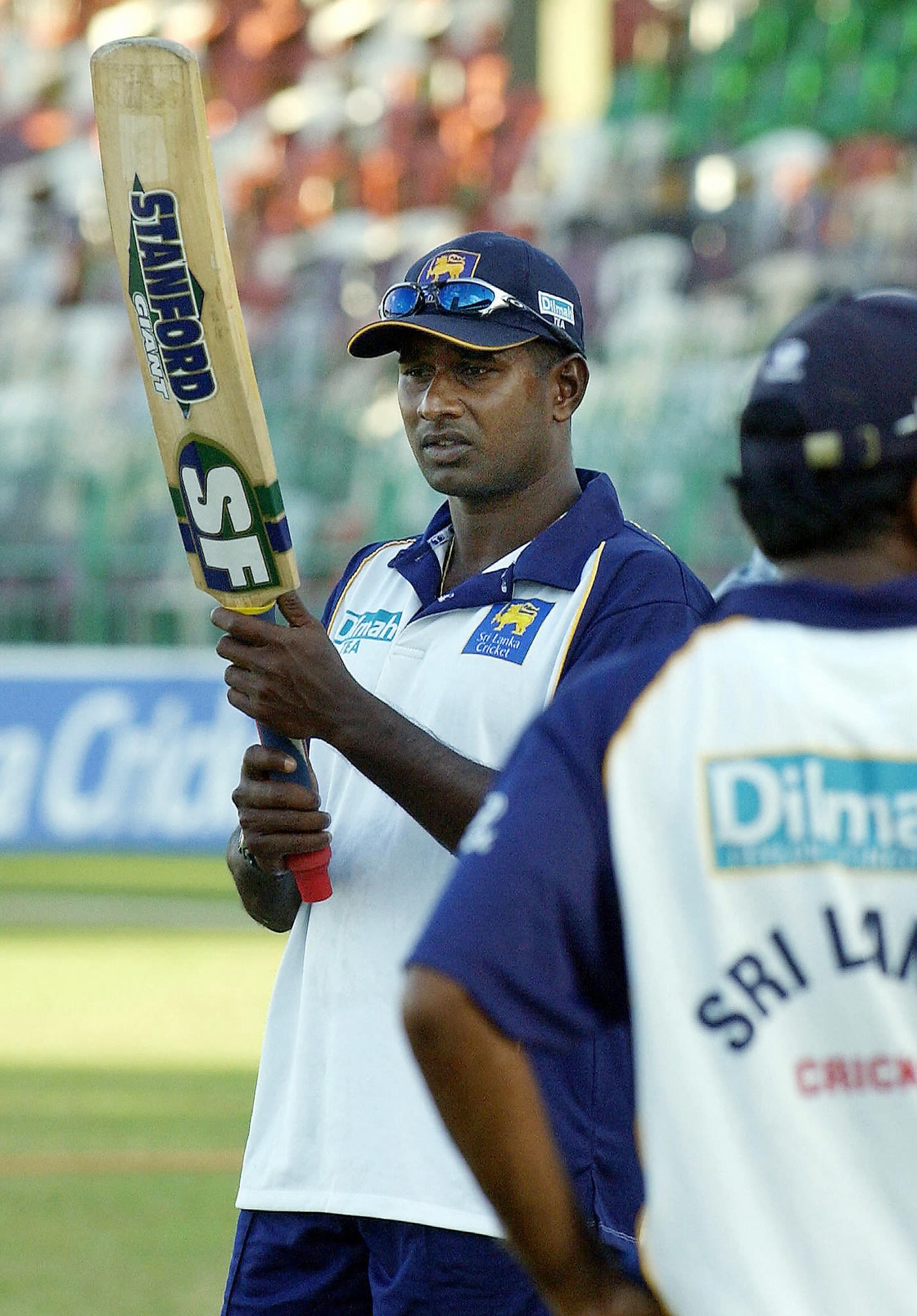 Avishka Gunawardene during a practice session