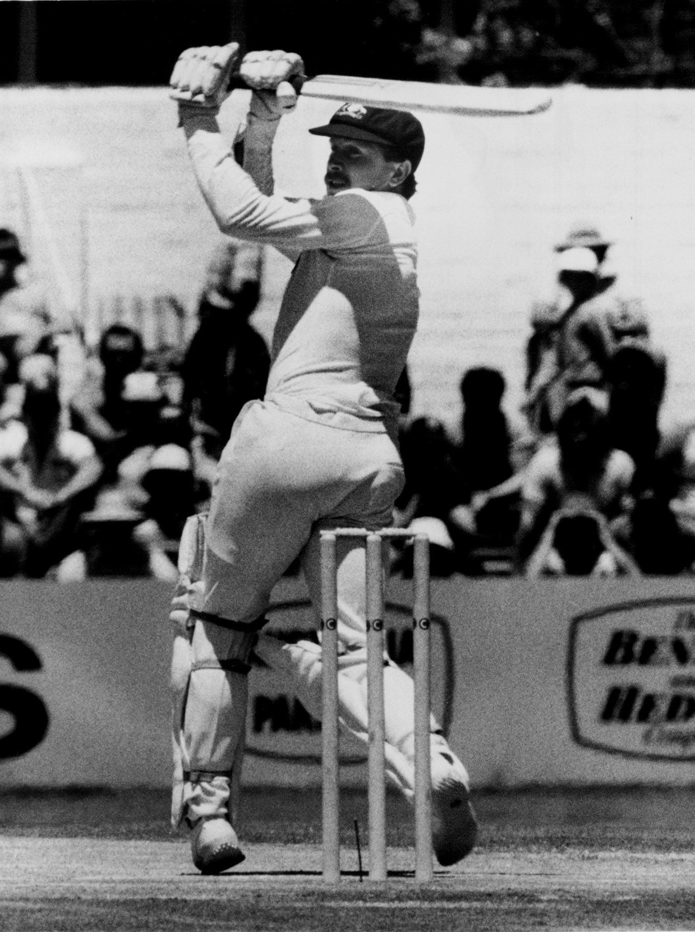 Bruce Laird hooks Sikander Bakht on his way to 85