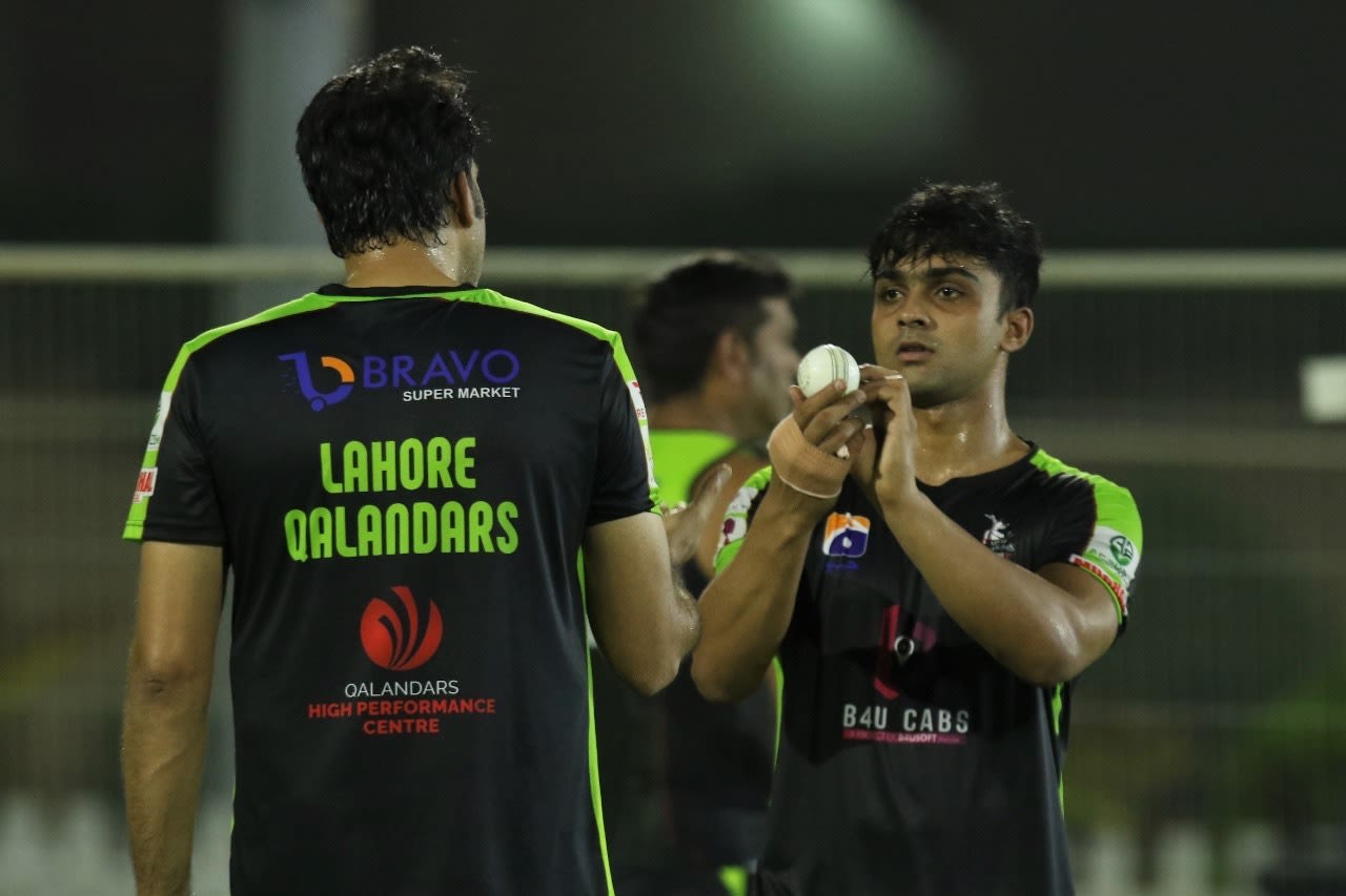 Ahmad Daniyal gets ready for a bowl
