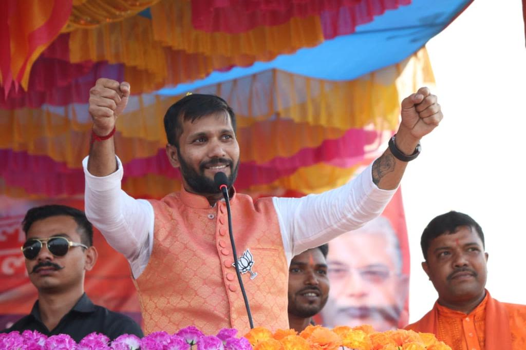 Ashok Dinda during a West Bengal assembly election campaign