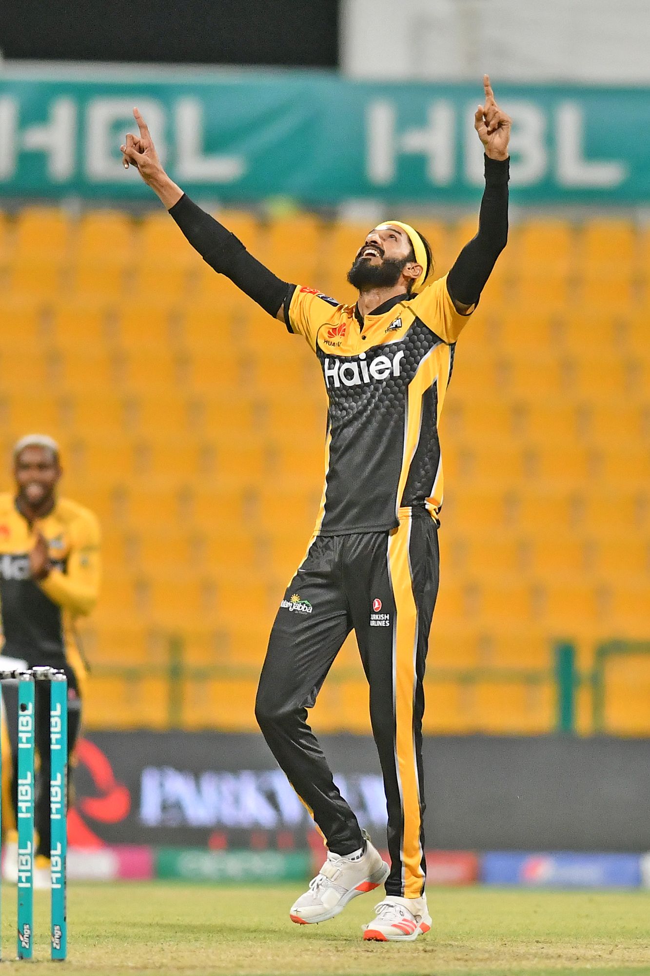 Umaid Asif celebrates a wicket