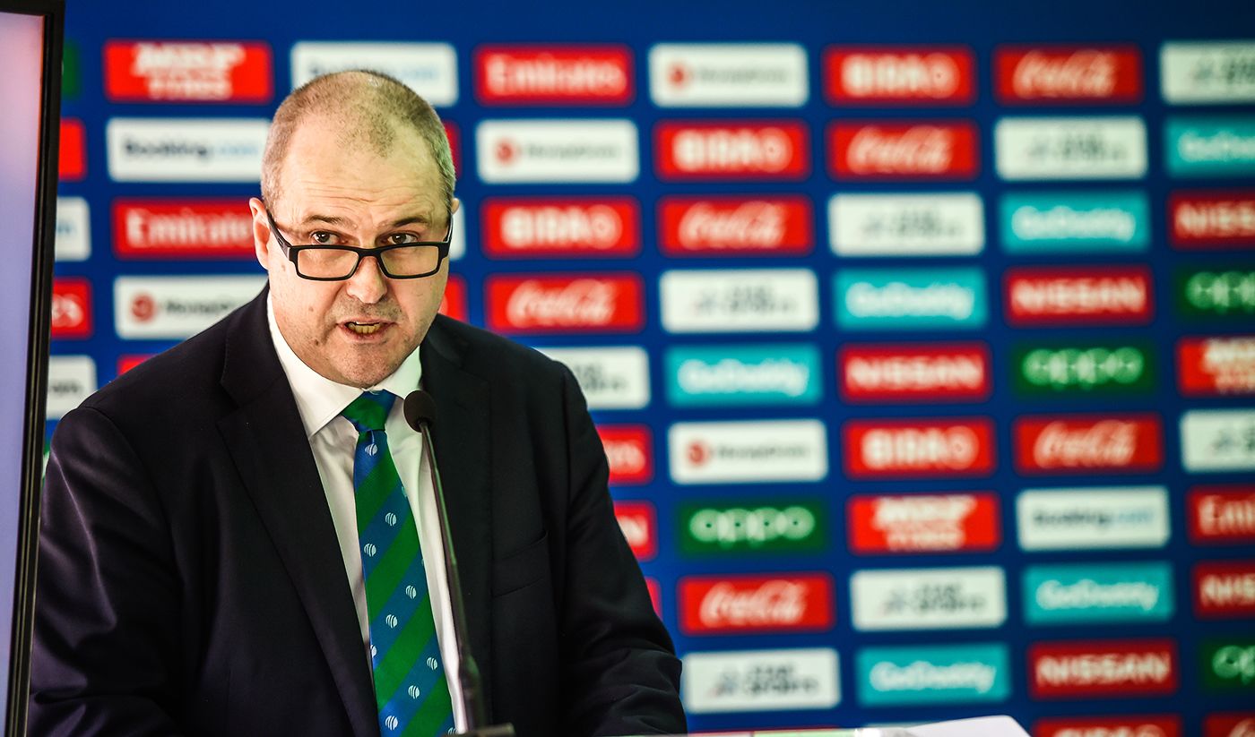 Geoff Allardice, ICC general manager, speaks during the Under-19 World Cup launch in Benoni