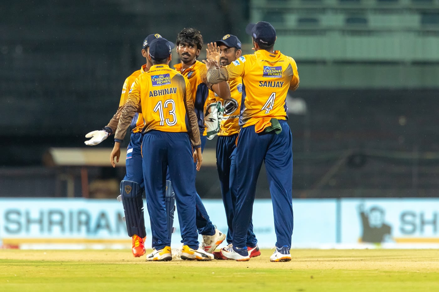 V Athisayaraj Davidson celebrates a wicket