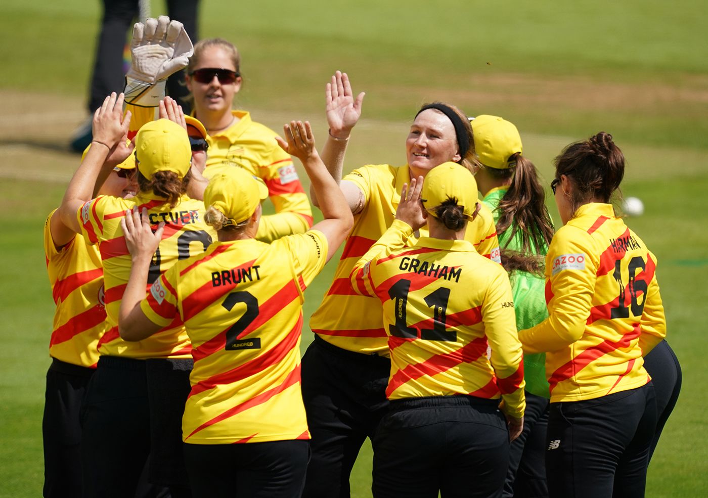 Sammy-Jo Johnson is congratulated by her team-mates