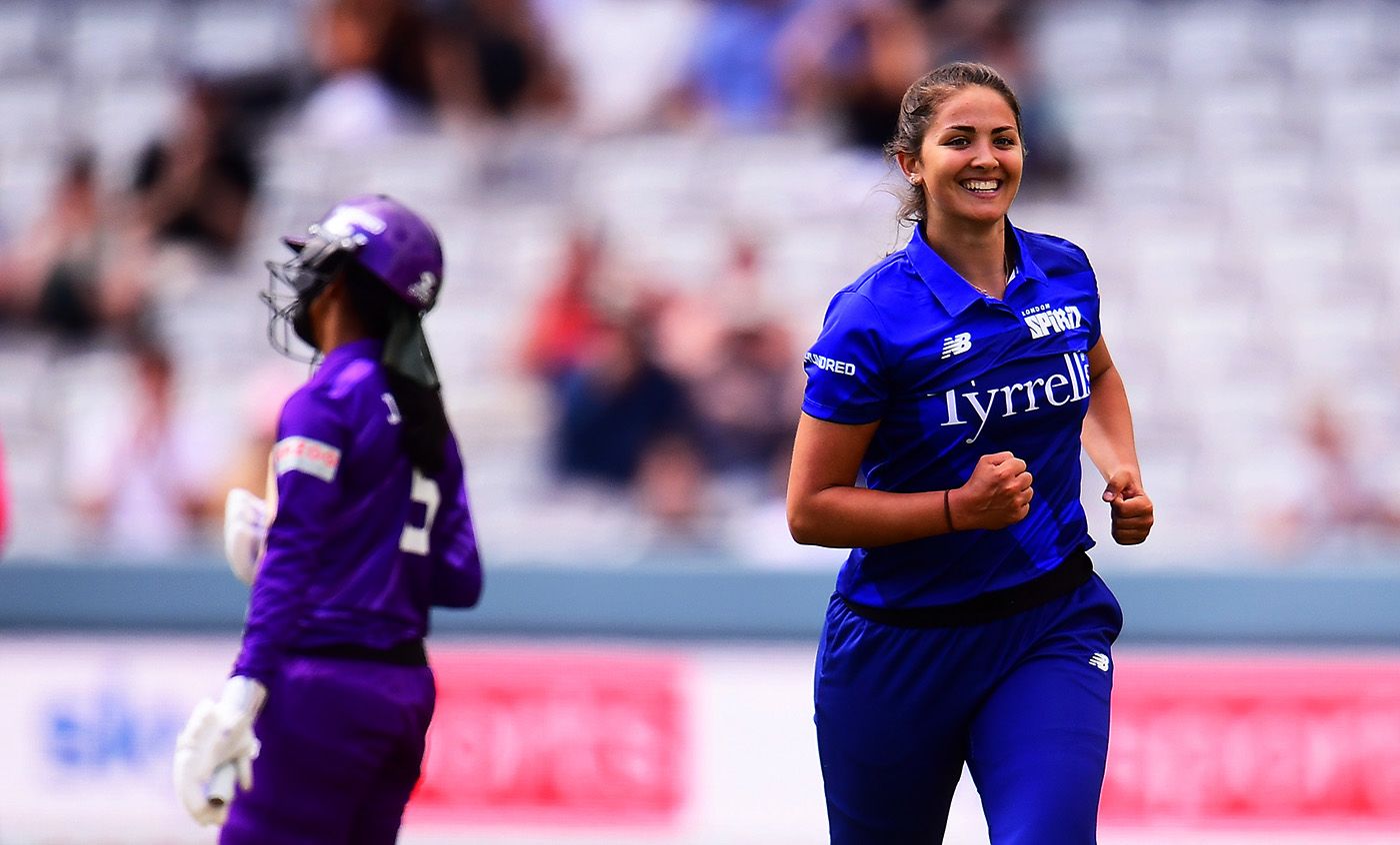 Sophie Munro celebrates a wicket