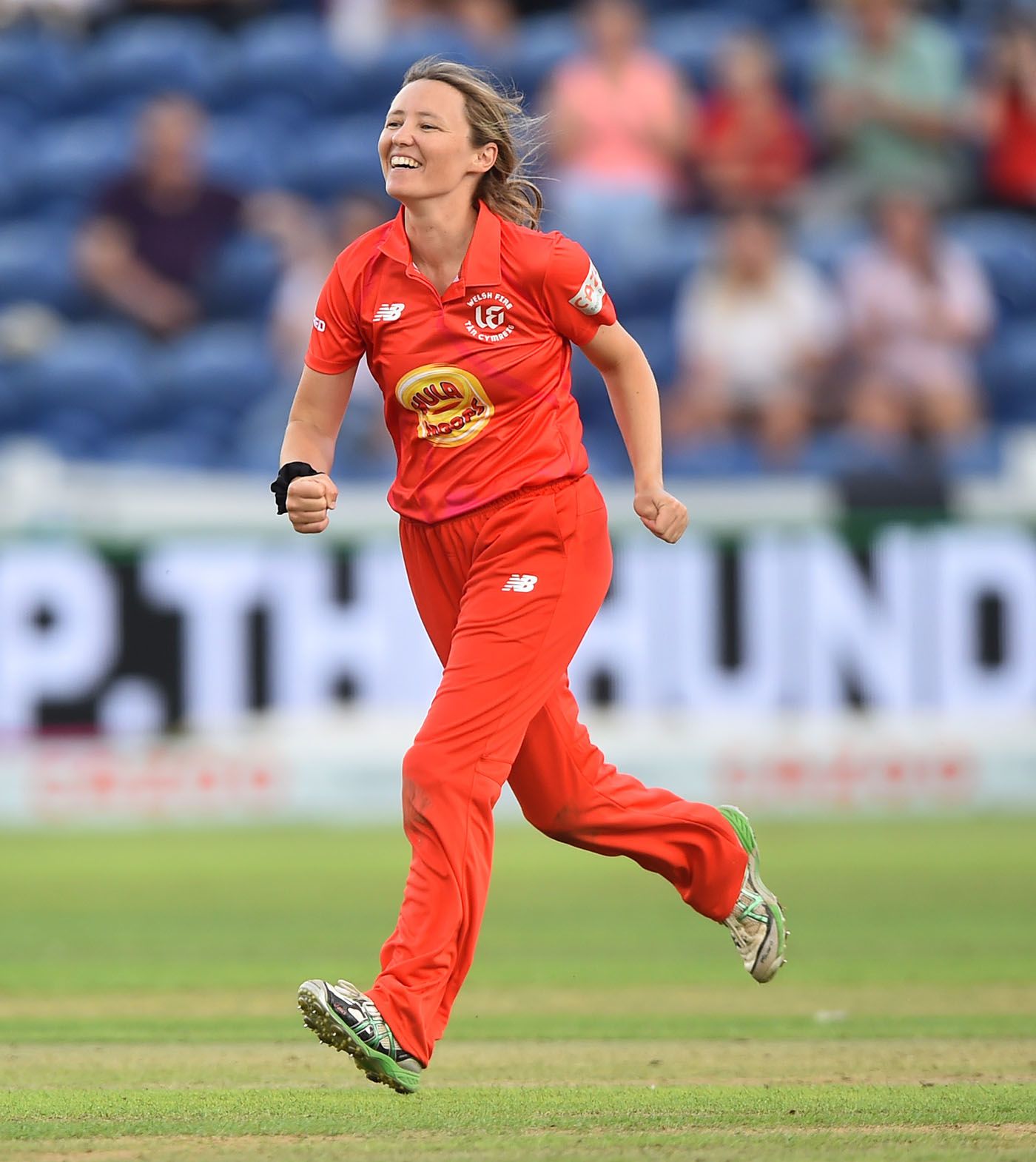 Nicole Harvey of Welsh Fire celebrates a wicket