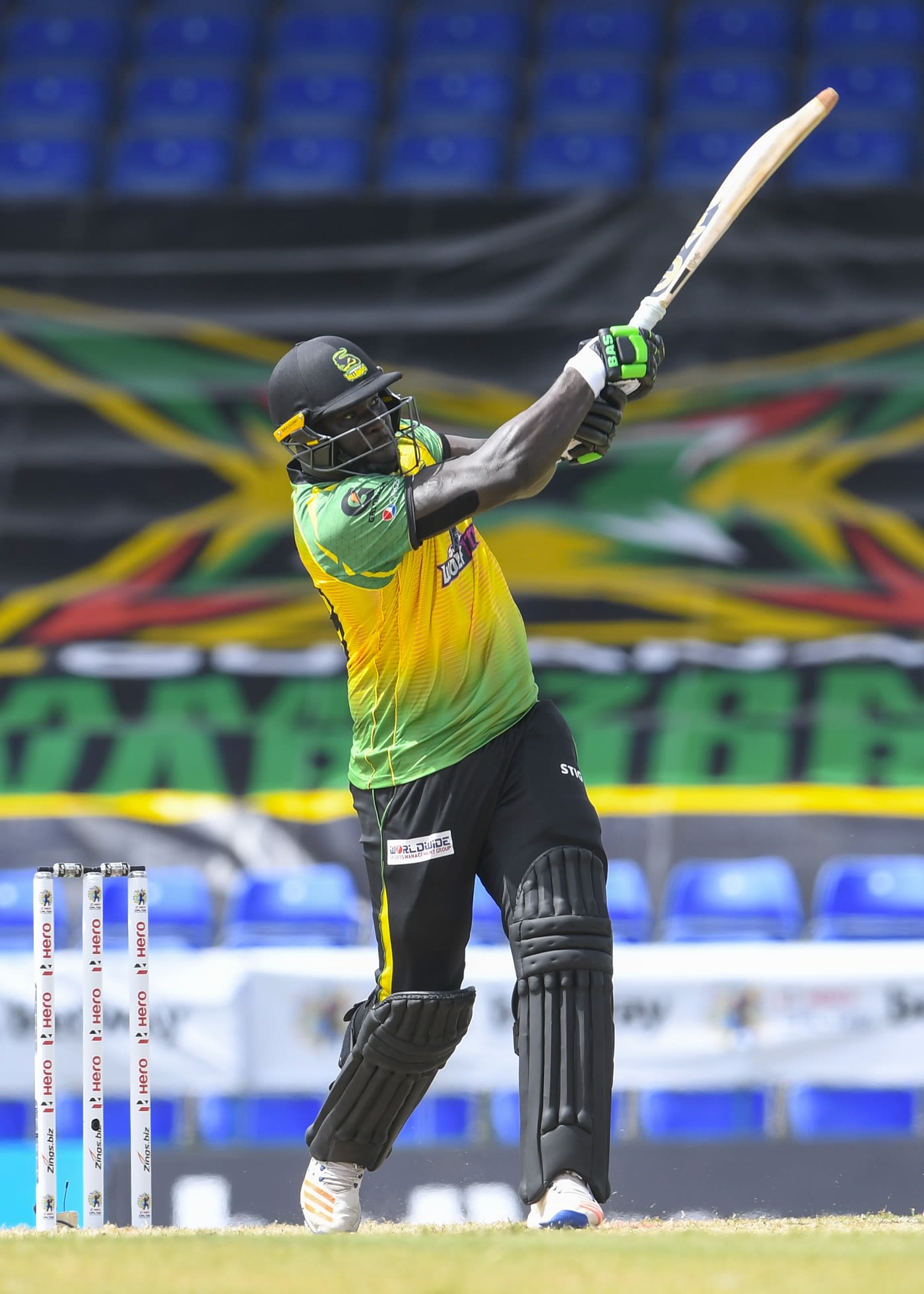 Kennar Lewis swings to the leg side