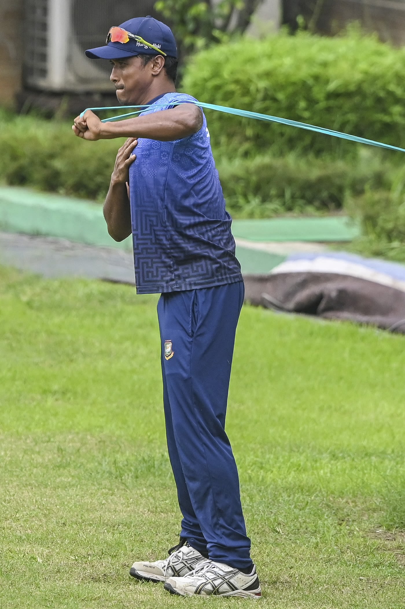 Rubel Hossain indulges in some stretching
