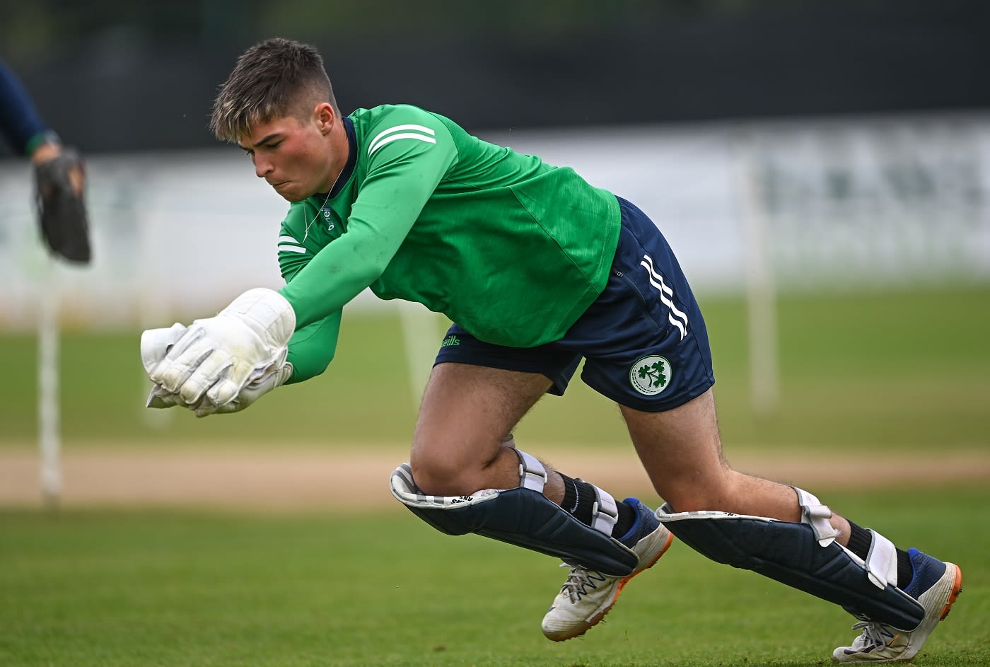 Neil Rock practises before the match