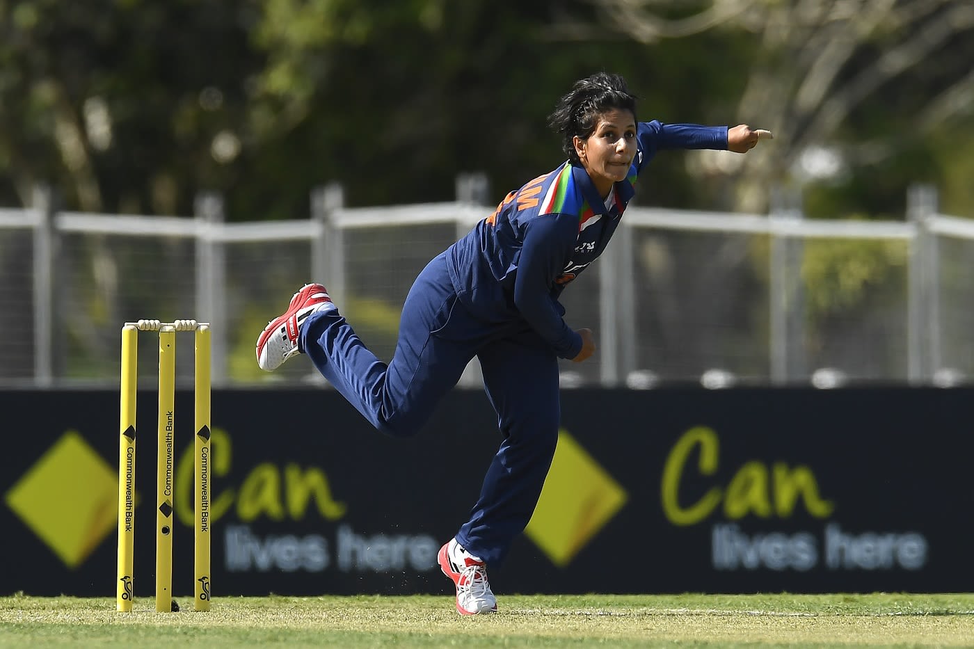 Poonam Yadav in her follow-through