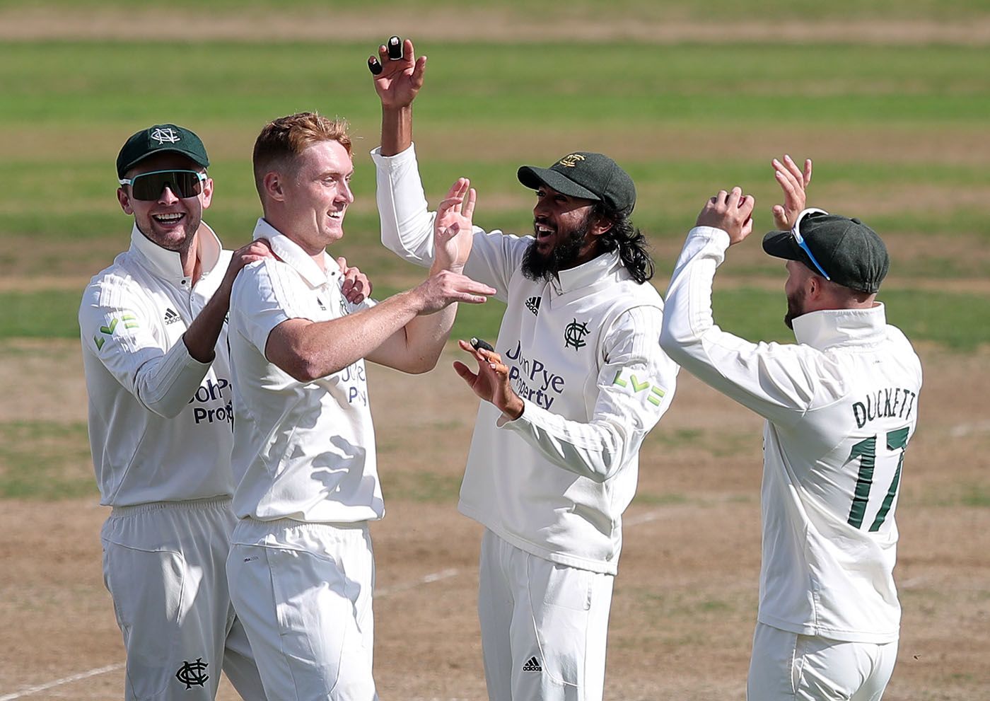 Nottinghamshire celebrate as Joey Evison makes another breakthrough