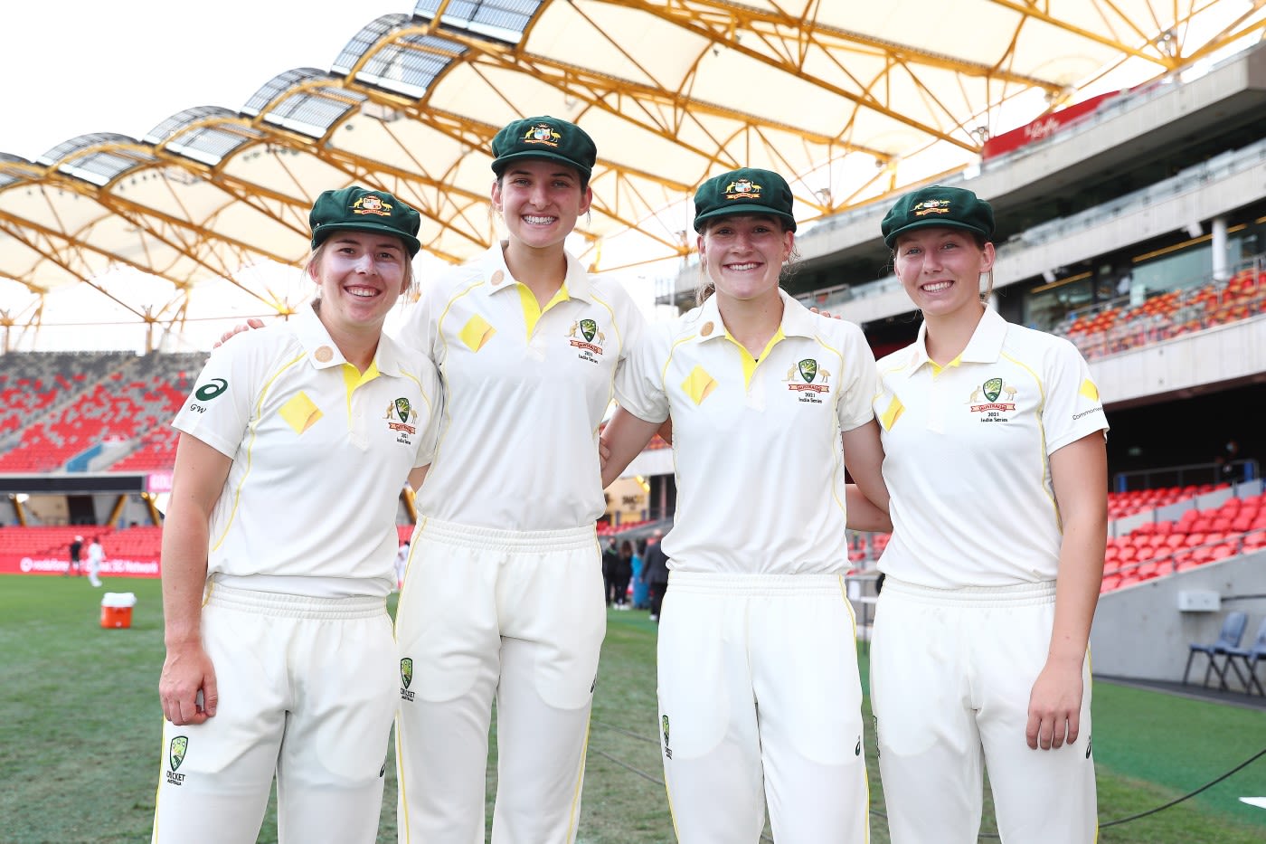 Australia unveiled four Test debutants, Georgia Wareham, Stella Campbell, Annabel Sutherland and Darcie Brown